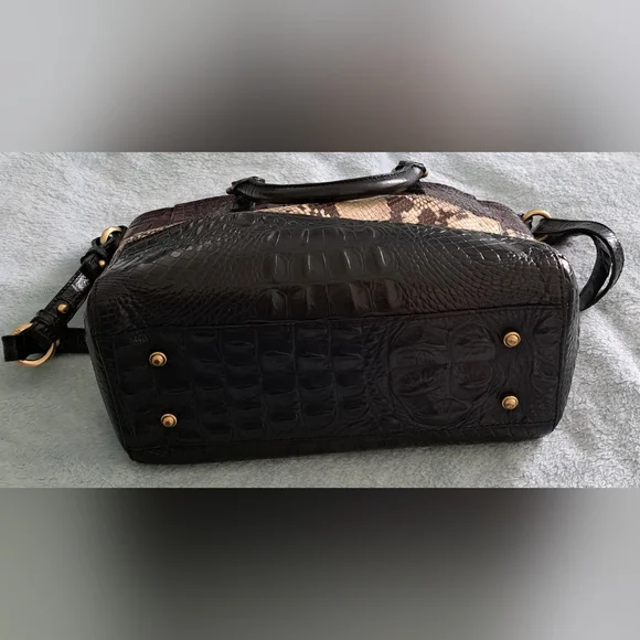 Brahmin Brown and Black Textured Shoulder Bag - Picture 7 of 8